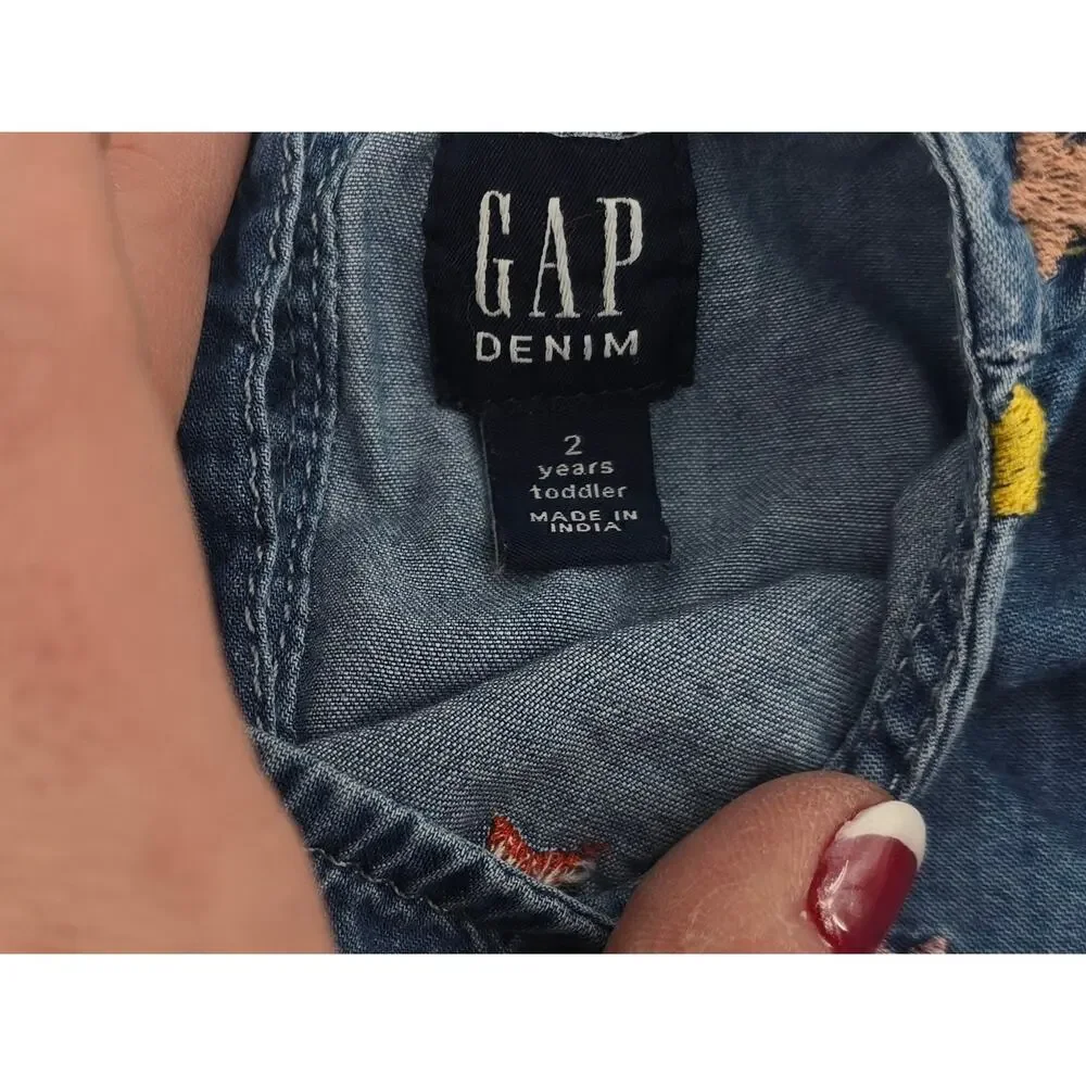GAP‎ Denim Star Embroidered Dress 2T
